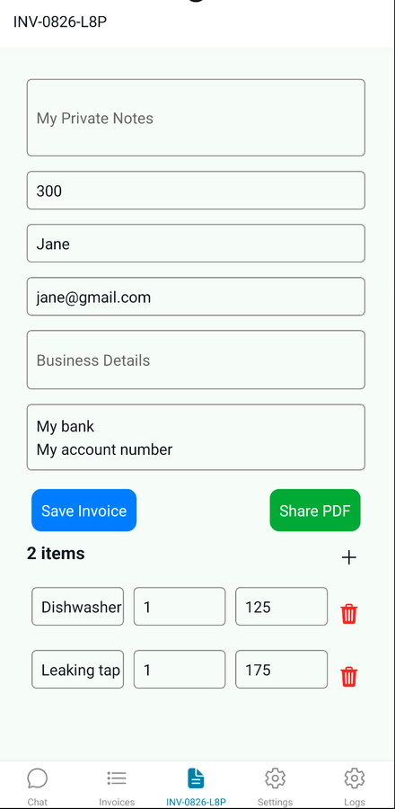 Invoicing Feature